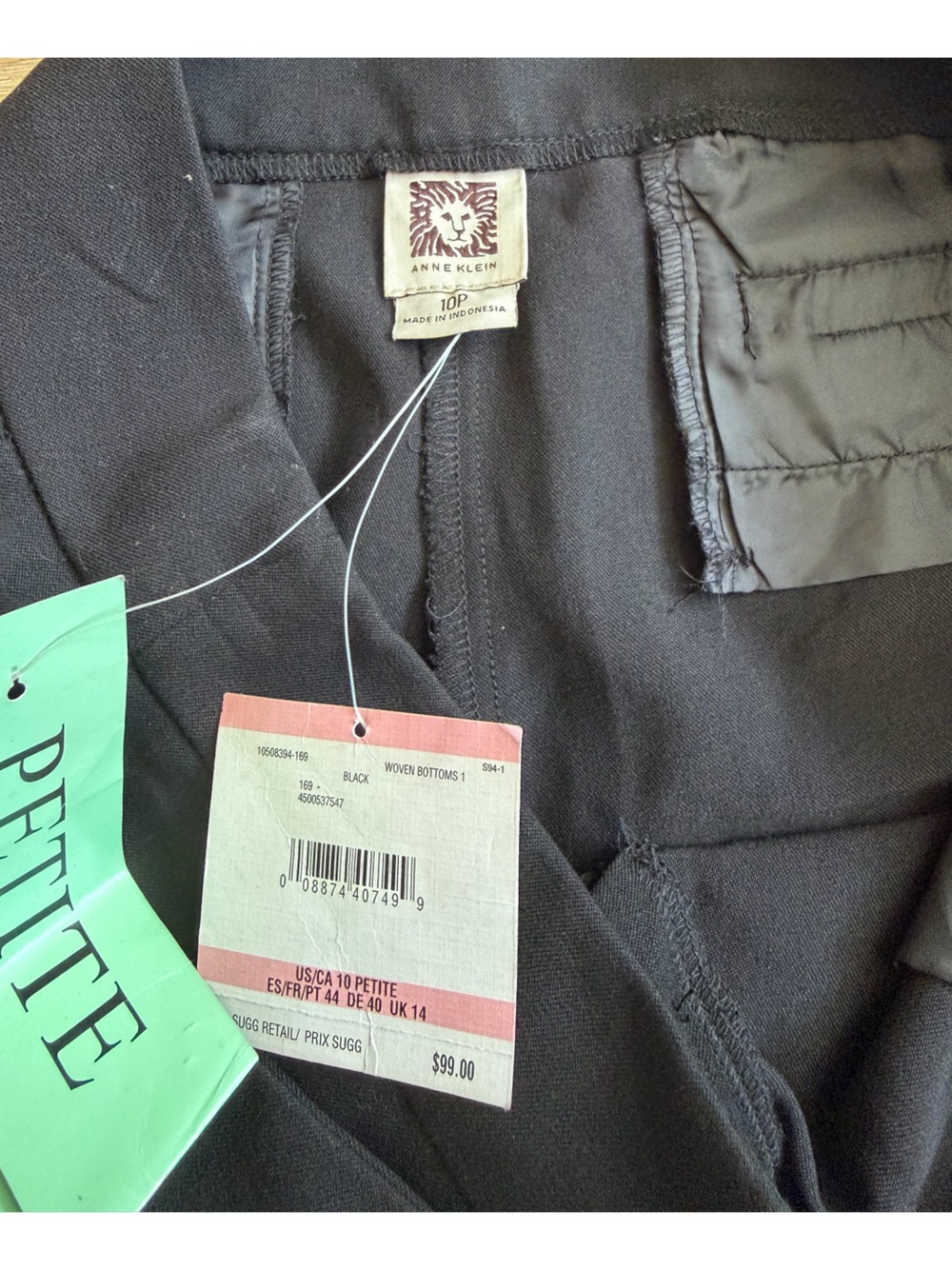 Anne Klein Womens Black Trousers Pants Classic SZ 10P - Picture 4 of 6